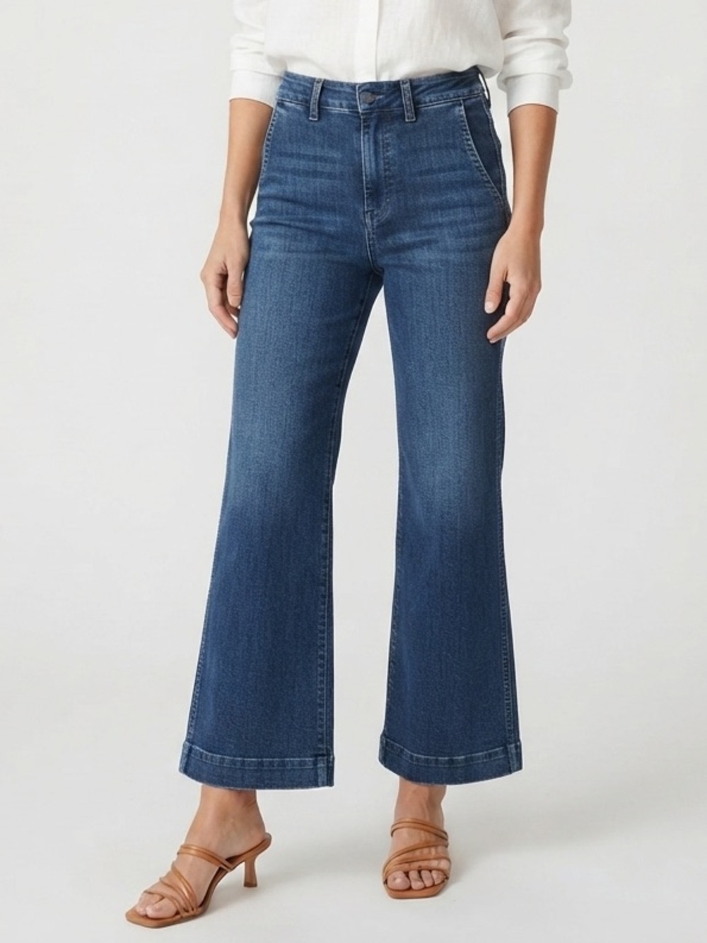 J. Crew High-Rise Trouser Flare Denim Jeans Size 25 Dark Wash - Picture 1 of 11